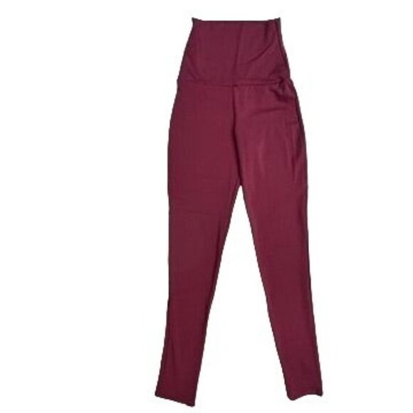 Balera Dancewear High-Waist Leggings Size IC (7/8) Burgundy Nylon Spandex NEW - Picture 3 of 10